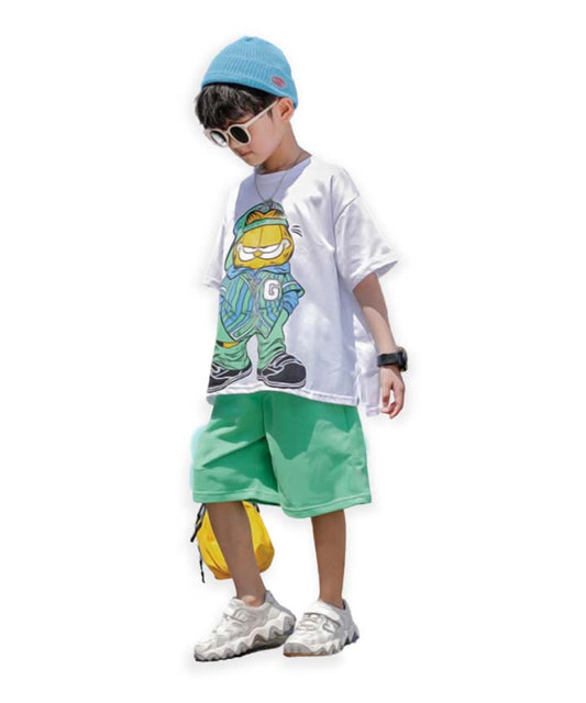 J&JP Kids Boys Printed Half Sleeve T-shirt and Shorts Set