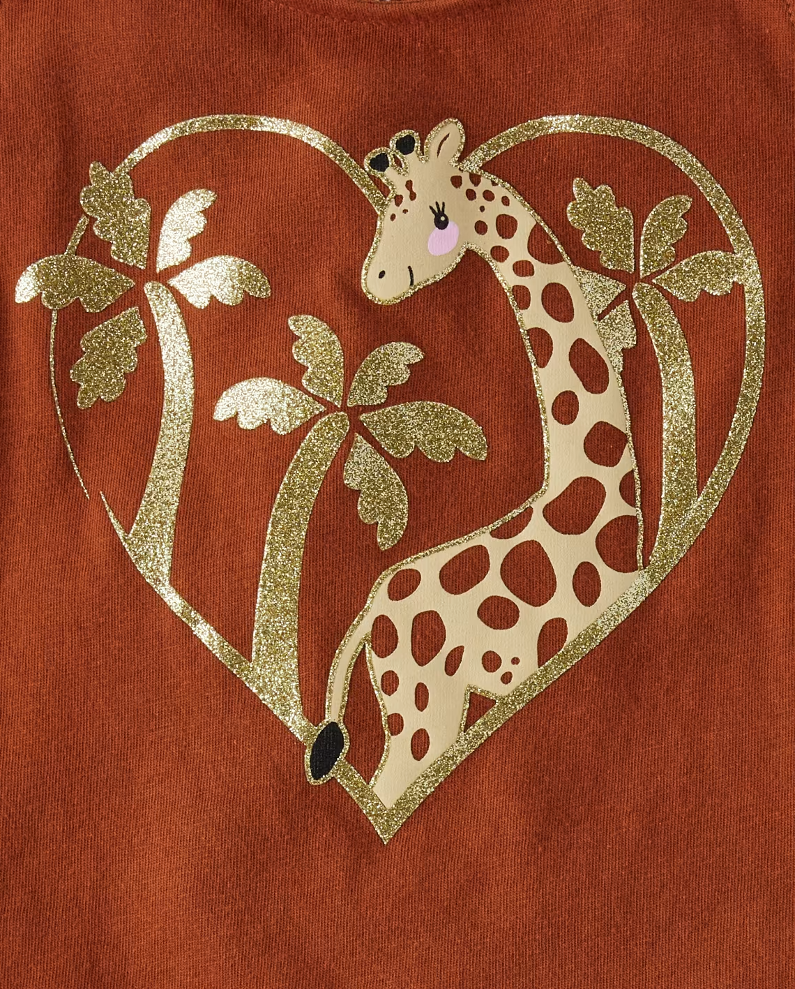 J&JP Girls Giraffe Heart Graphic Printed T-Shirt and Shorts Set