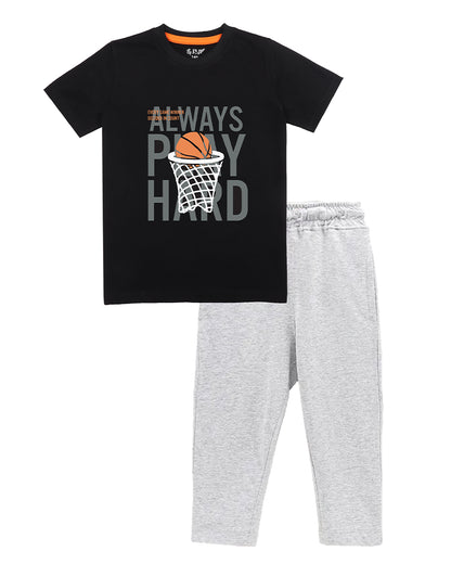 J&JP Kids Boys Printed T-shirt and Pant Set