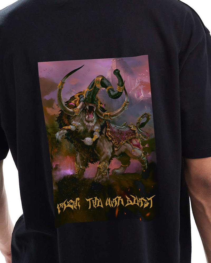 J&JP Men Yazhi Tamil Tshirt Oversized - Black