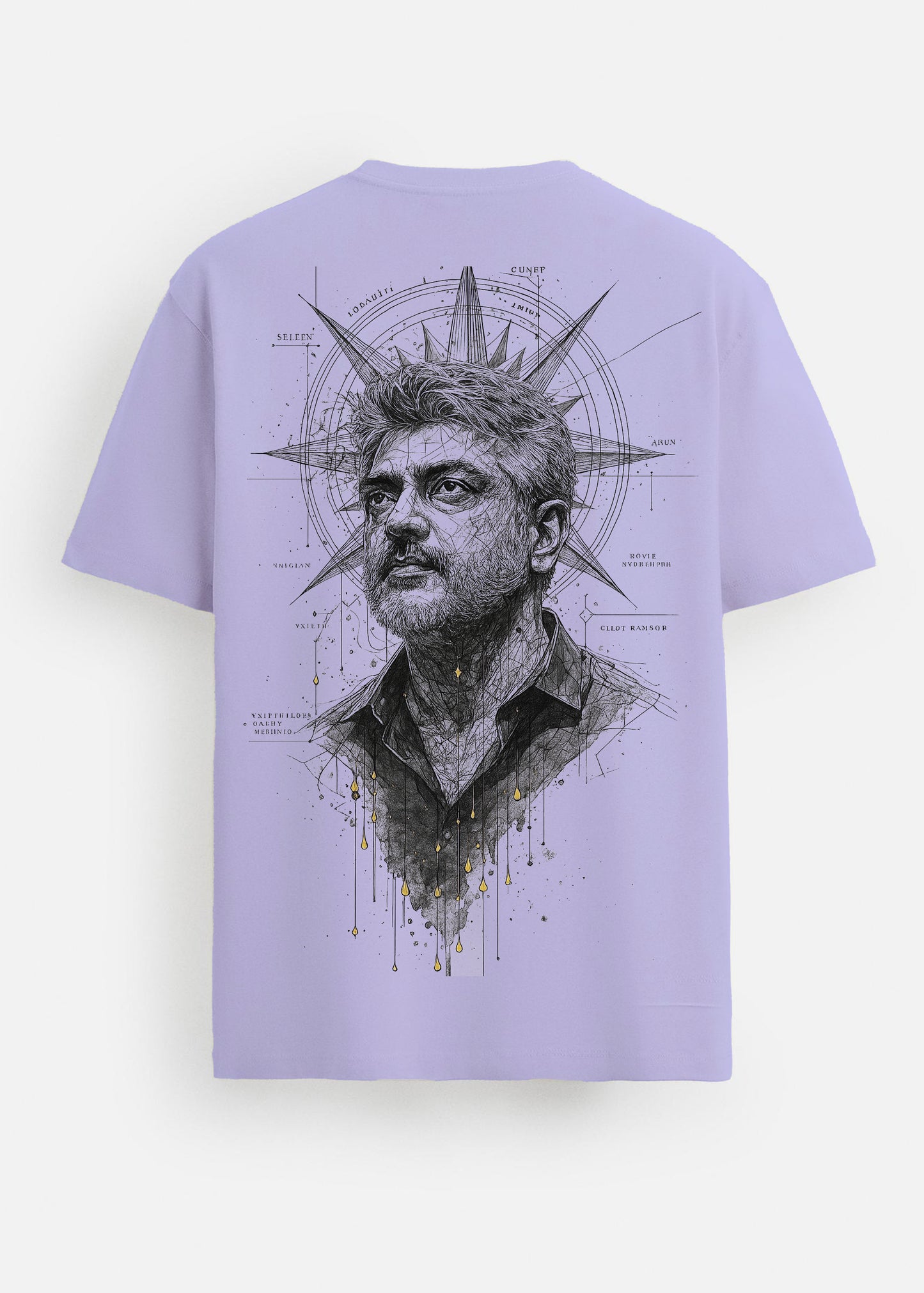 GOAT Series Iconic Ajith Back Graphic Regular Fit T-Shirt for Men- Purple