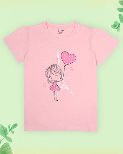 J&JP Kids Girls Printed T-shirt and Pant Set