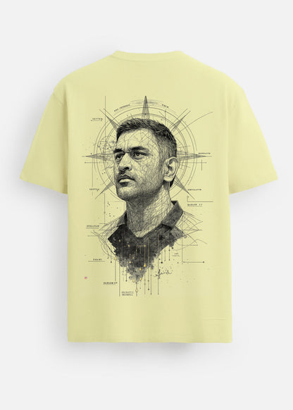 GOAT Series Iconic Dhoni Back Graphic Regular Fit T-Shirt for Men- Green