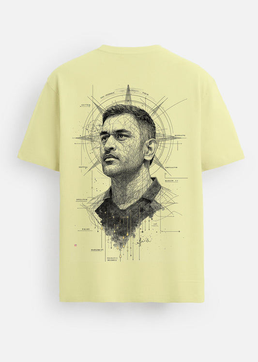GOAT Series Iconic Dhoni Back Graphic Regular Fit T-Shirt for Men- Green