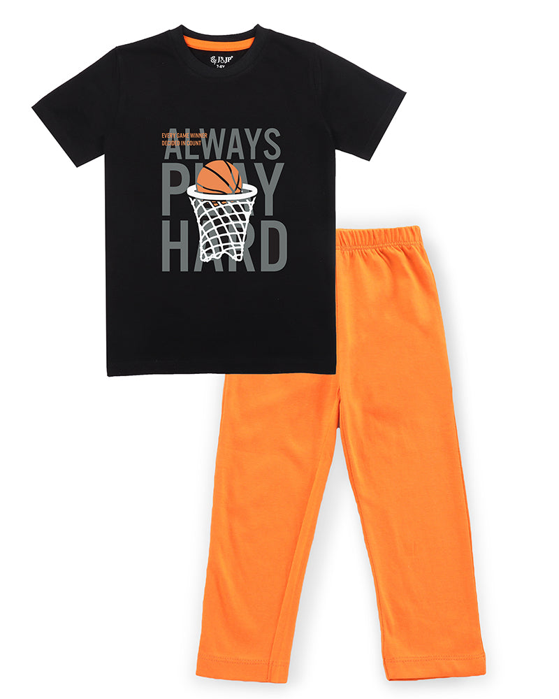 J&JP Kids Boys Printed T-shirt and Pant Set