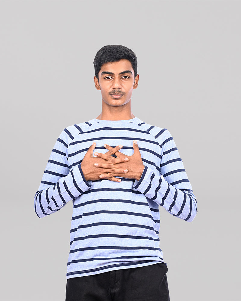 J&JP Men's Stripes Full sleeve Tshirt