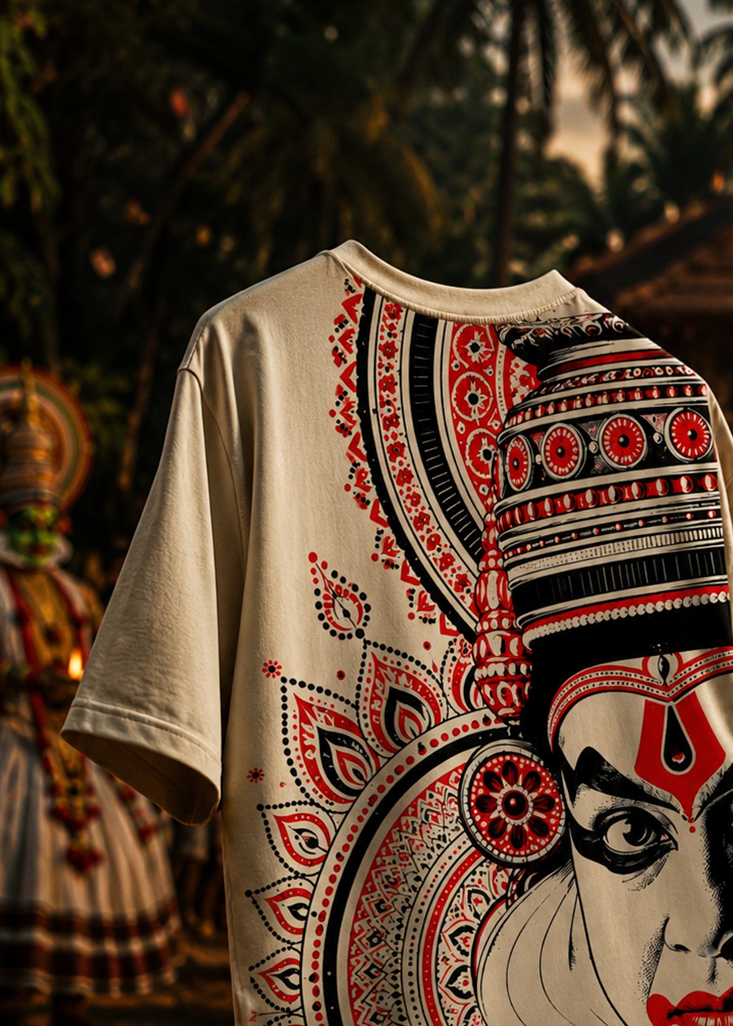 Kathakali Heritage Oversized T-Shirt – Kerala Onam Edition
