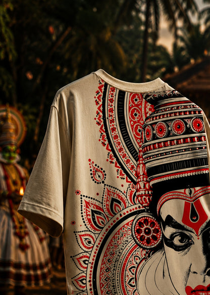 Kathakali Heritage Oversized T-Shirt – Kerala Onam Edition