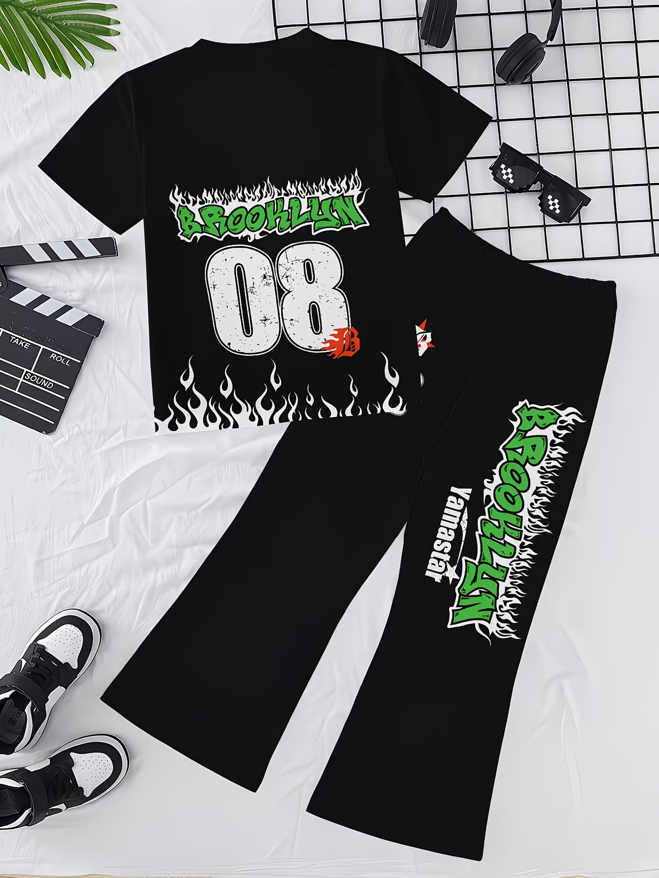 J&JP Boys Brooklyn 08 Graphic T-Shirt with Track Pants Set