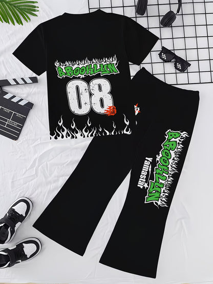 J&JP Boys Brooklyn 08 Graphic T-Shirt with Track Pants Set