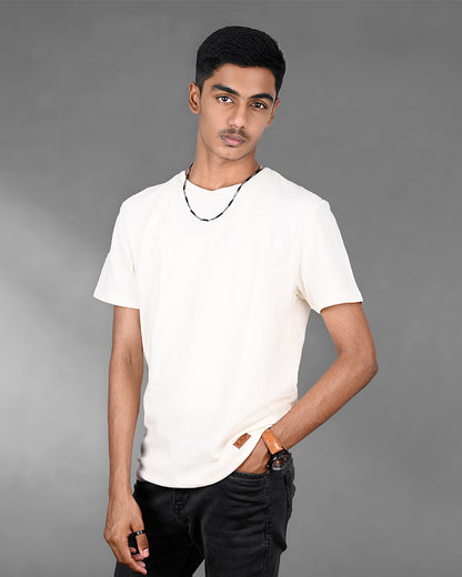 J&JP Men's Solid Tshirt -White