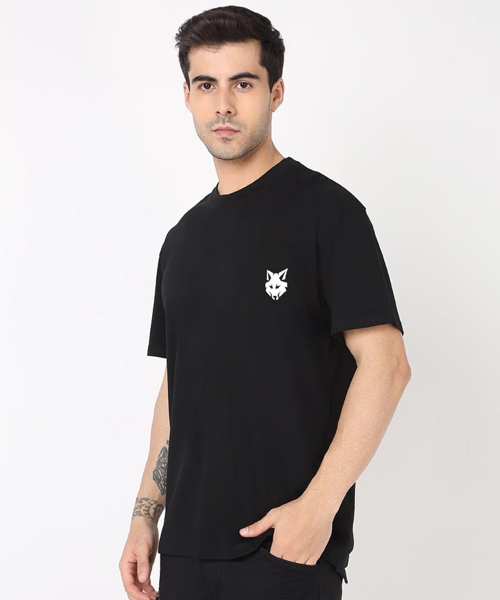 Men's Black Oversized Back Printed T-Shirt - J&JP, Buy Now