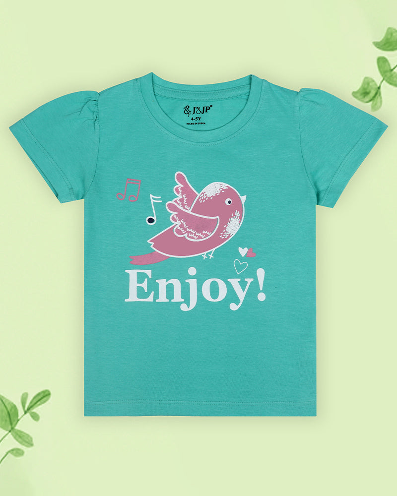 J&JP Kids Girls Printed T-shirt and Pant Set