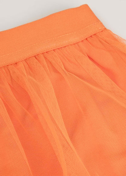 Kid Girls Solid Orange Skirt