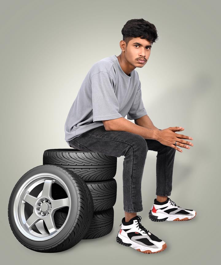 Men's Standard Fit Waffle T-Shirt-Grey