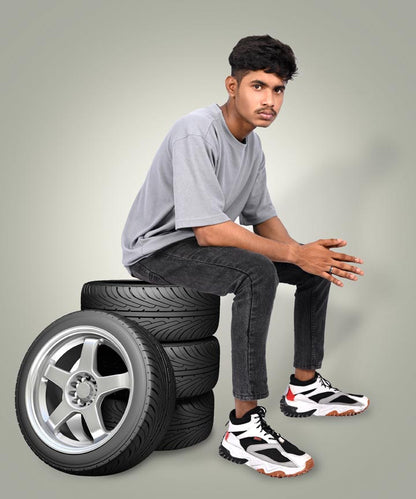 Men's Standard Fit Waffle T-Shirt-Grey