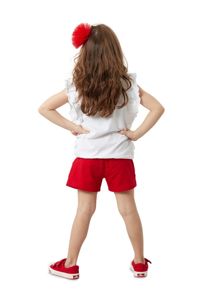 J&JP Girls Cartoon Printed T-Shirt and Shorts Set