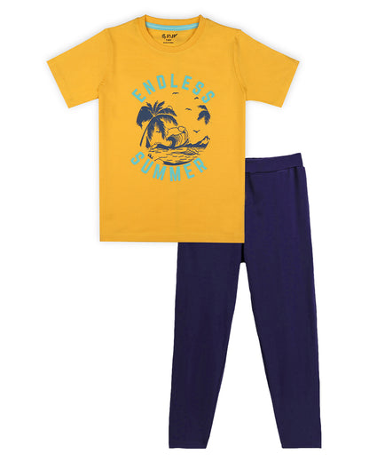 J&JP Kids Boys Printed T-shirt and Pant Set
