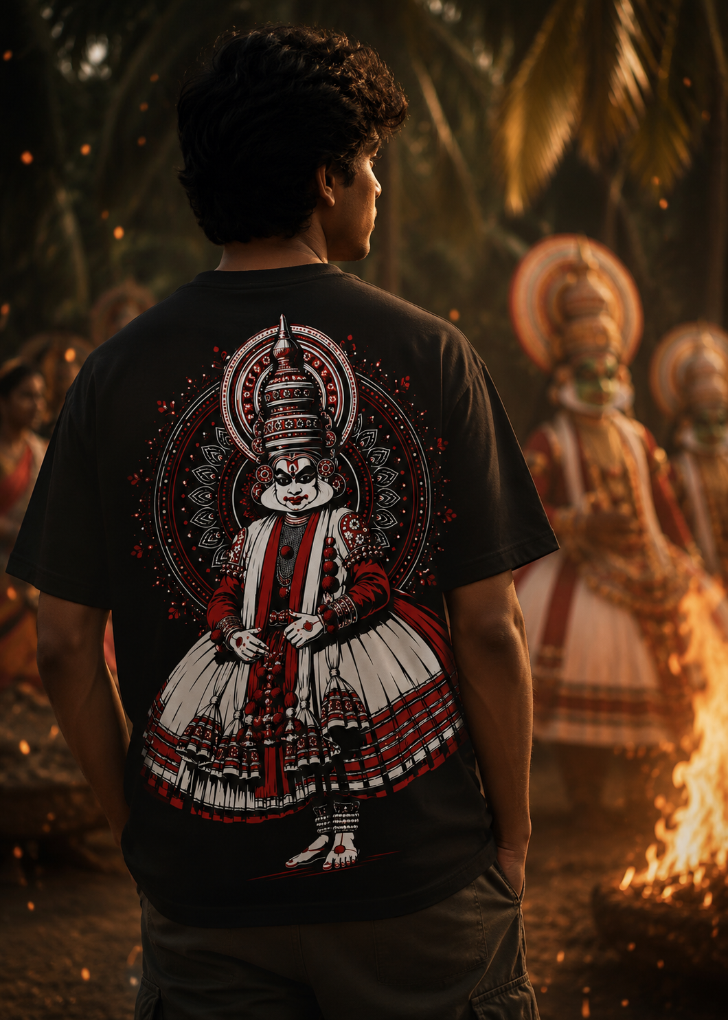 Veera Kathakali Oversized T-Shirt – Kerala Onam Legacy Edition | J&JP