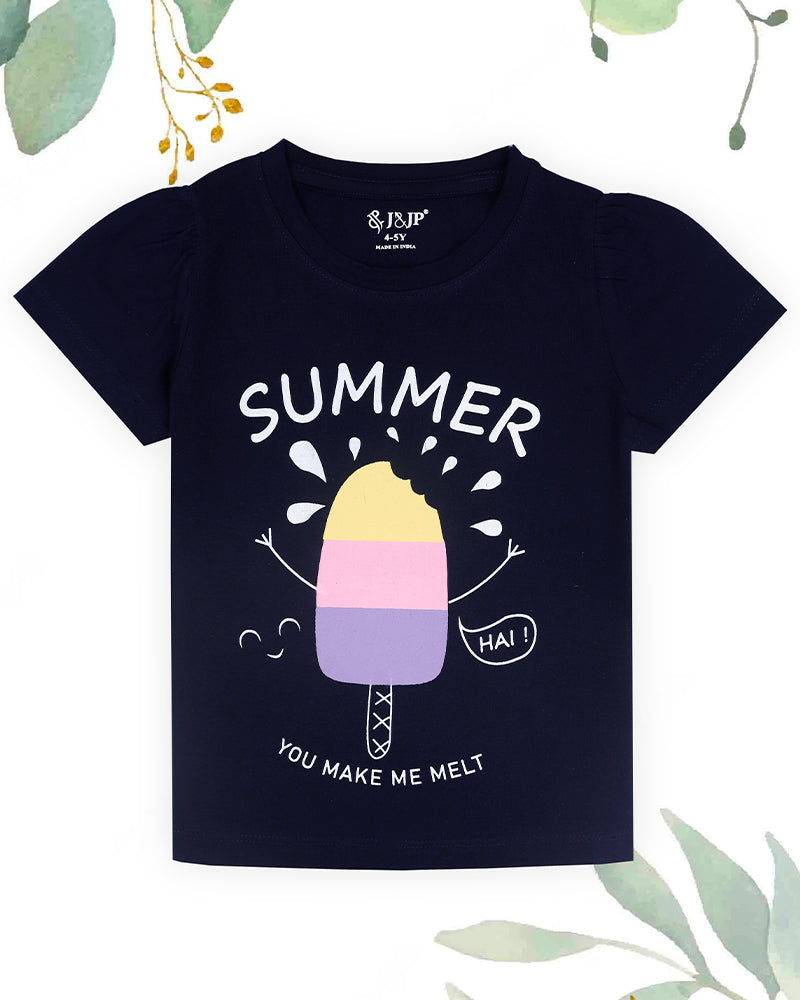 J&JP Kids Girls Printed T-shirt and Pant Set