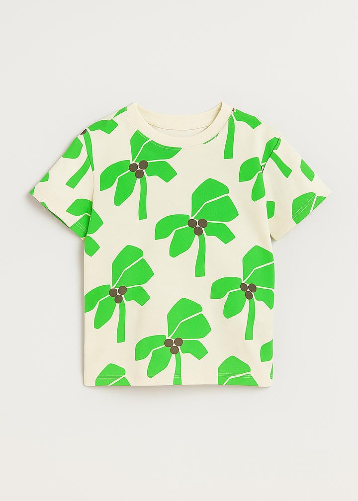 J&JP Boys Printed Half Sleeve T-Shirt- Off White