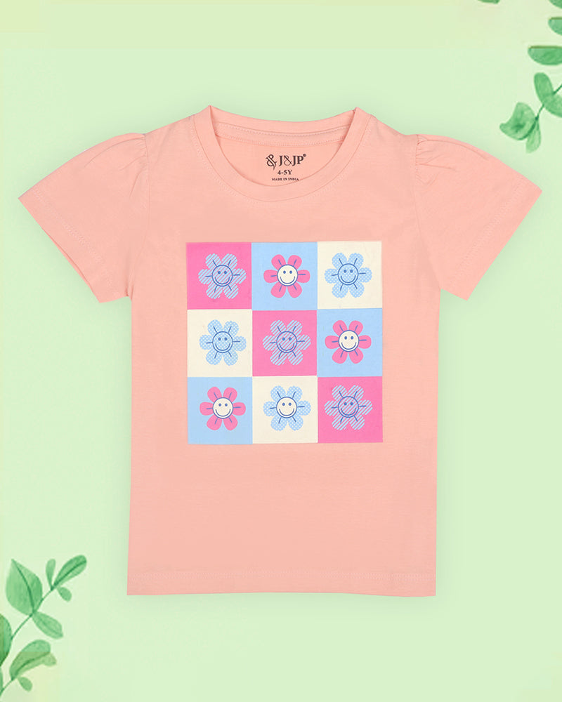 J&JP Kids Girls Printed T-shirt and Pant Set