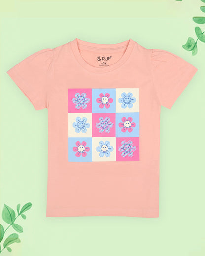 J&JP Kids Girls Printed T-shirt and Pant Set