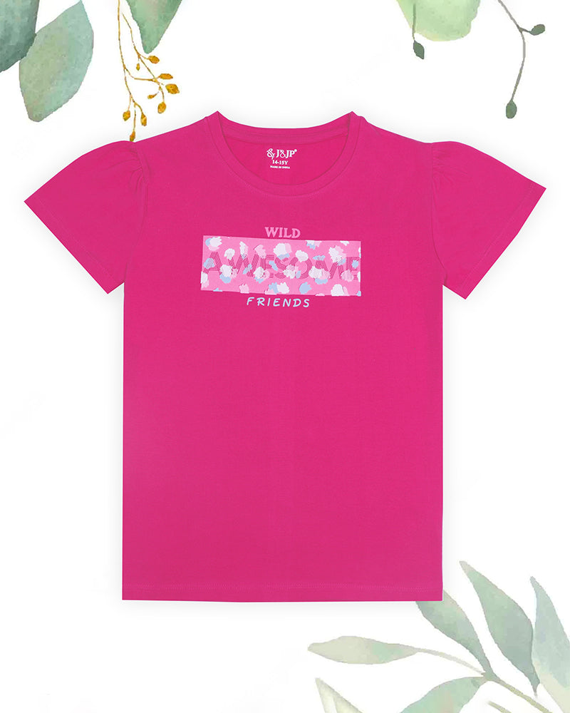 J&JP Kids Girls Printed T-shirt and Pant Set