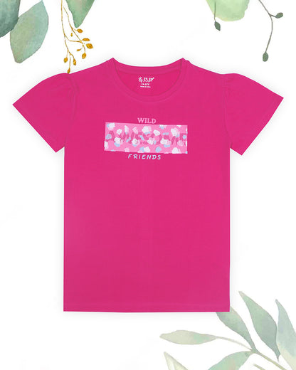 J&JP Kids Girls Printed T-shirt and Pant Set