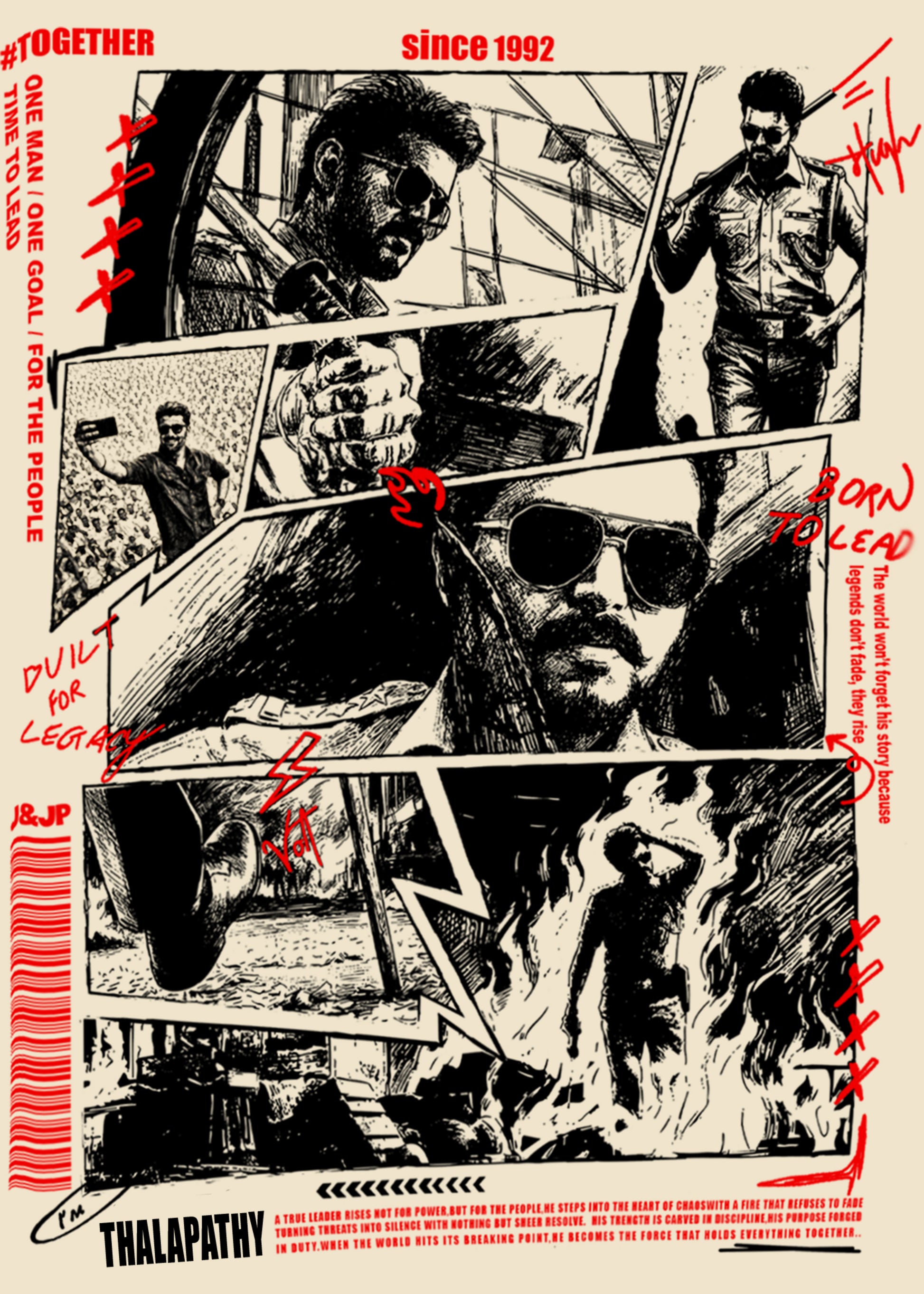 JANA NAYAGAN Thalapathy Vijay T-Shirt for Men – J&JP Premium Graphic Tee