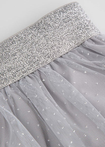Kid Girls Solid Grey Skirt