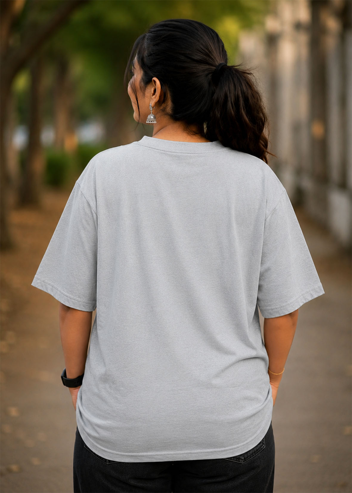 Womens Velu Nachiyar Battle Field Printed T-Shirt- Grey