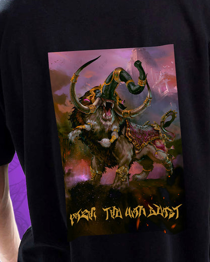 J&JP Yazhi The War Beast Men Oversized T-Shirt - Black