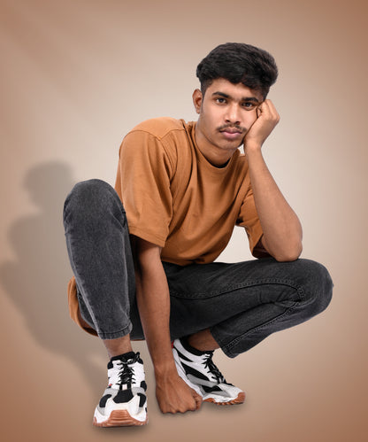 J&JP Texture tshirt-Toffy brown