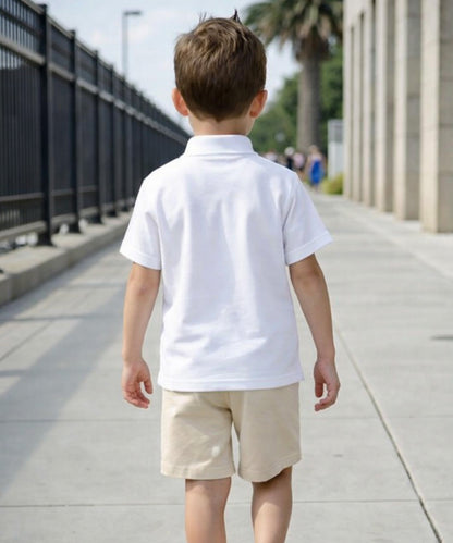 J&JP Boys Color Blocked Polo T-Shirt and Shorts Set