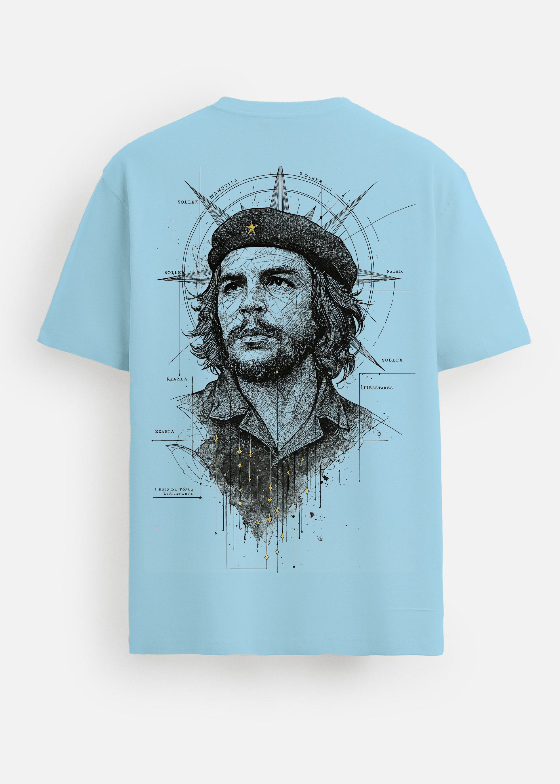 GOAT Series Iconic Chequera Back Graphic Regular Fit T-Shirt for Men- Blue