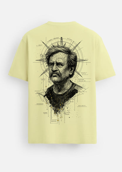 GOAT Series Iconic Rajini Back Graphic Printed Regular Fit T-Shirt for Men- Lemon Yellow