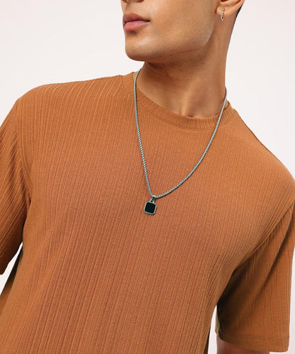 Men's Standard Fit Waffle T-Shirt-Toffy brown