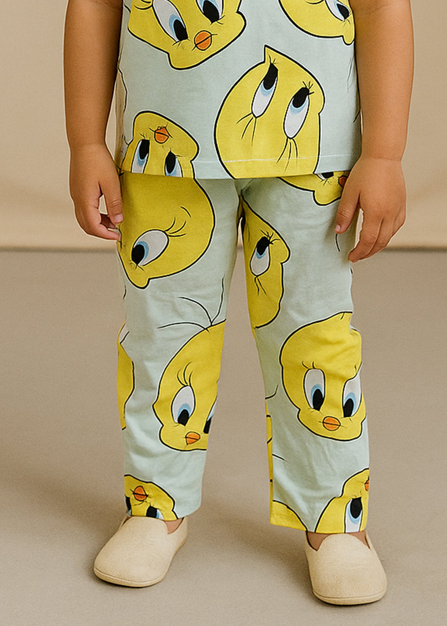 J&JP Kids Duck Printed Half Sleeve T-shirt and Pant Set- Sky Blue