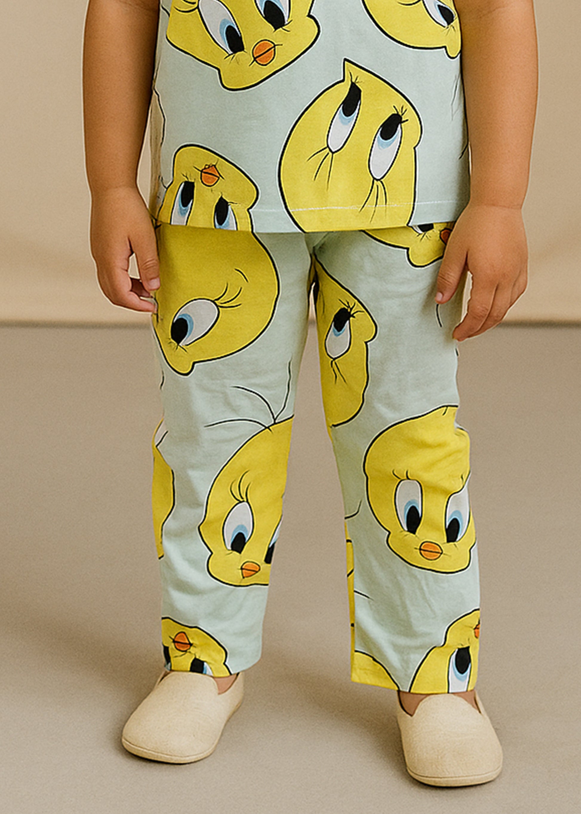 J&JP Kids Duck Printed Half Sleeve T-shirt and Pant Set- Sky Blue