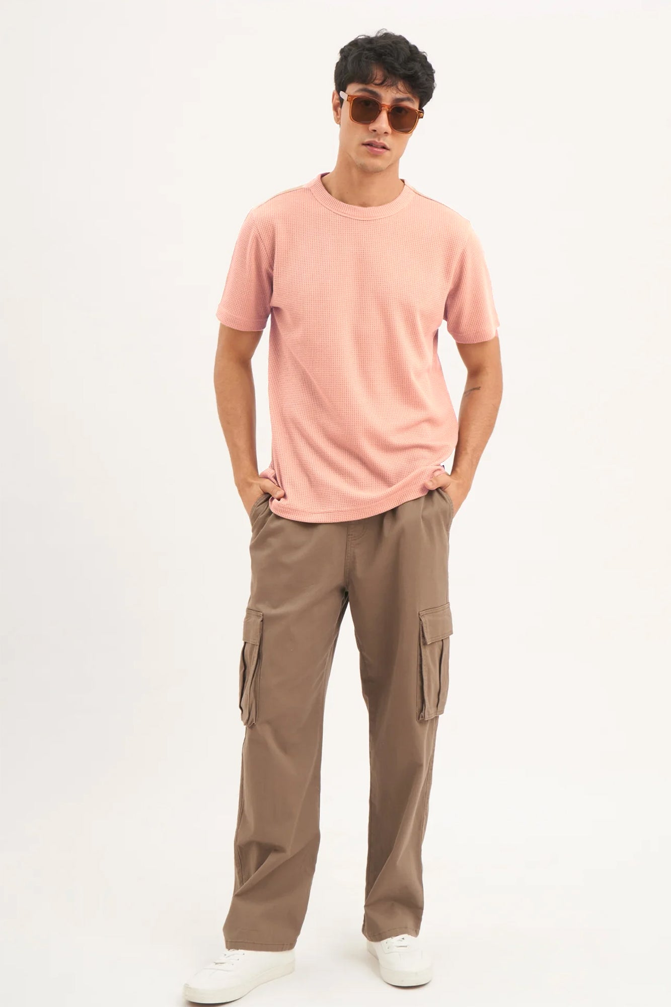 J&JP Texture tshirt-Peach