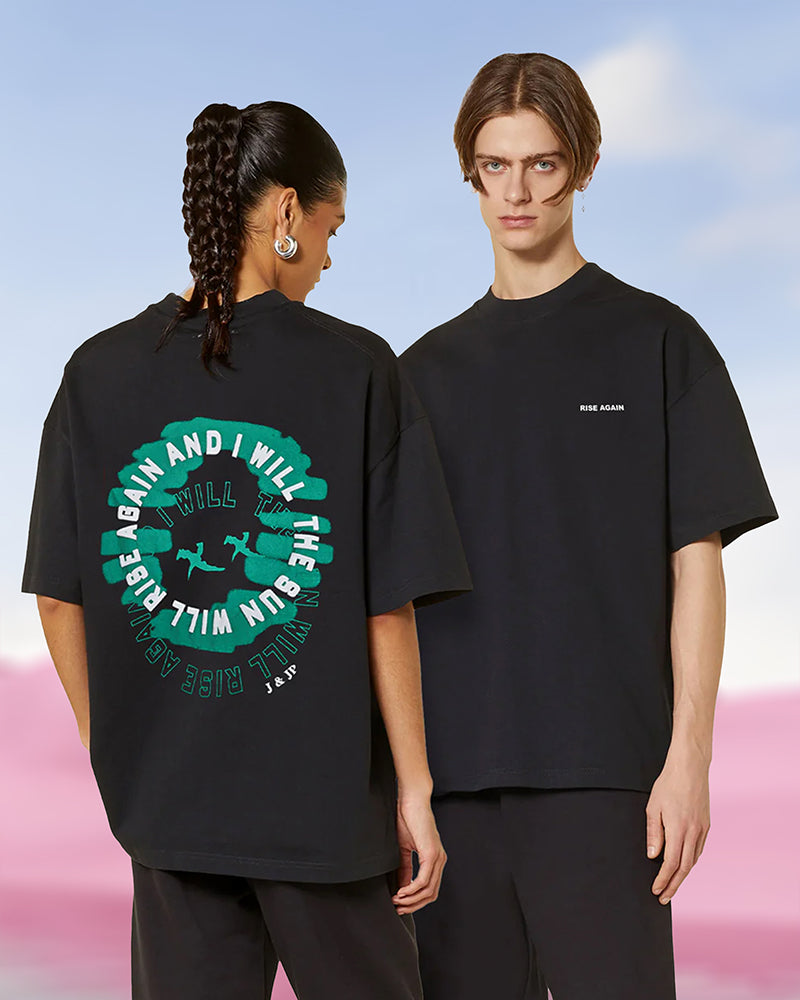 J&JP Mens oversized Puff Printed Tshirt