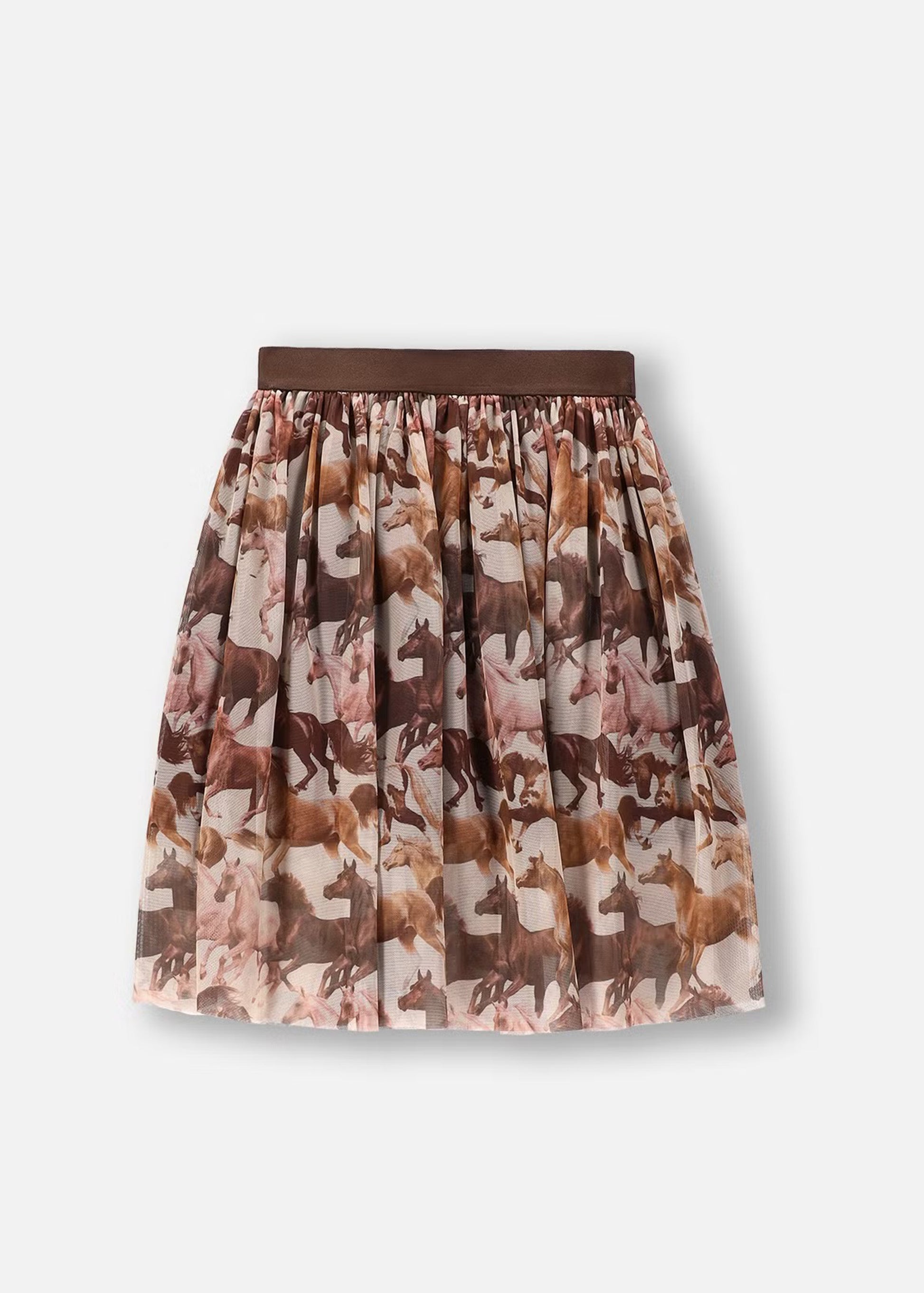 Kid Girls Printed Brown Skirt
