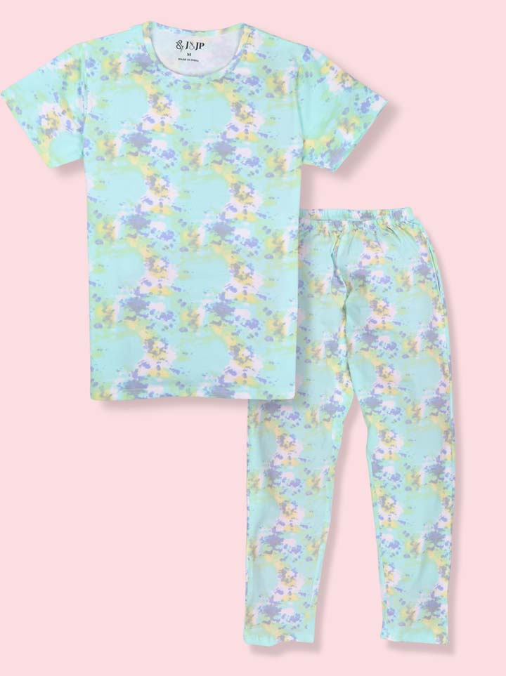 Women Green Printed Cotton Clothing set