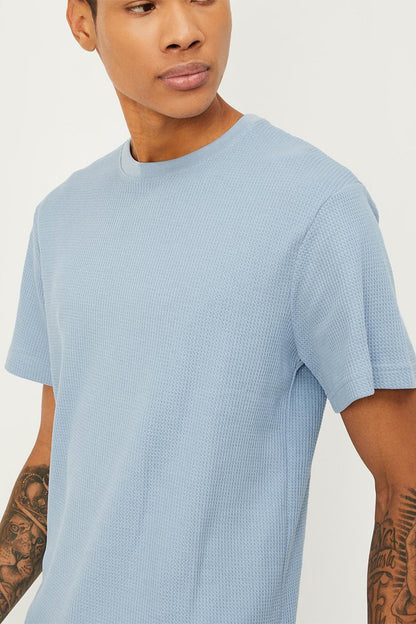 J&JP Texture tshirt-Sky blue