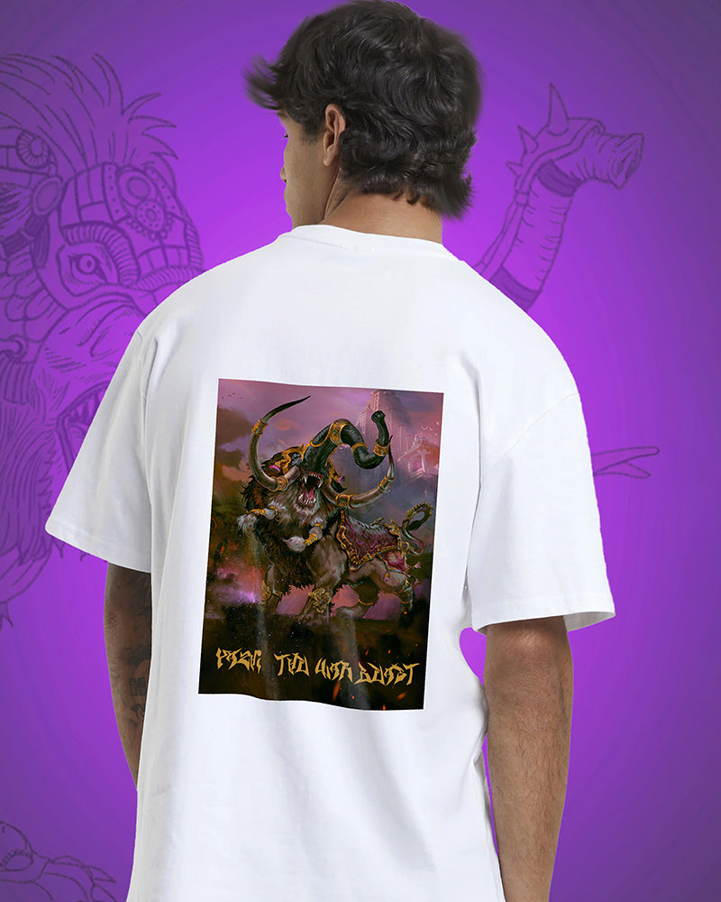 J&JP Men Yazhi Tamil Tshirt Oversized -White