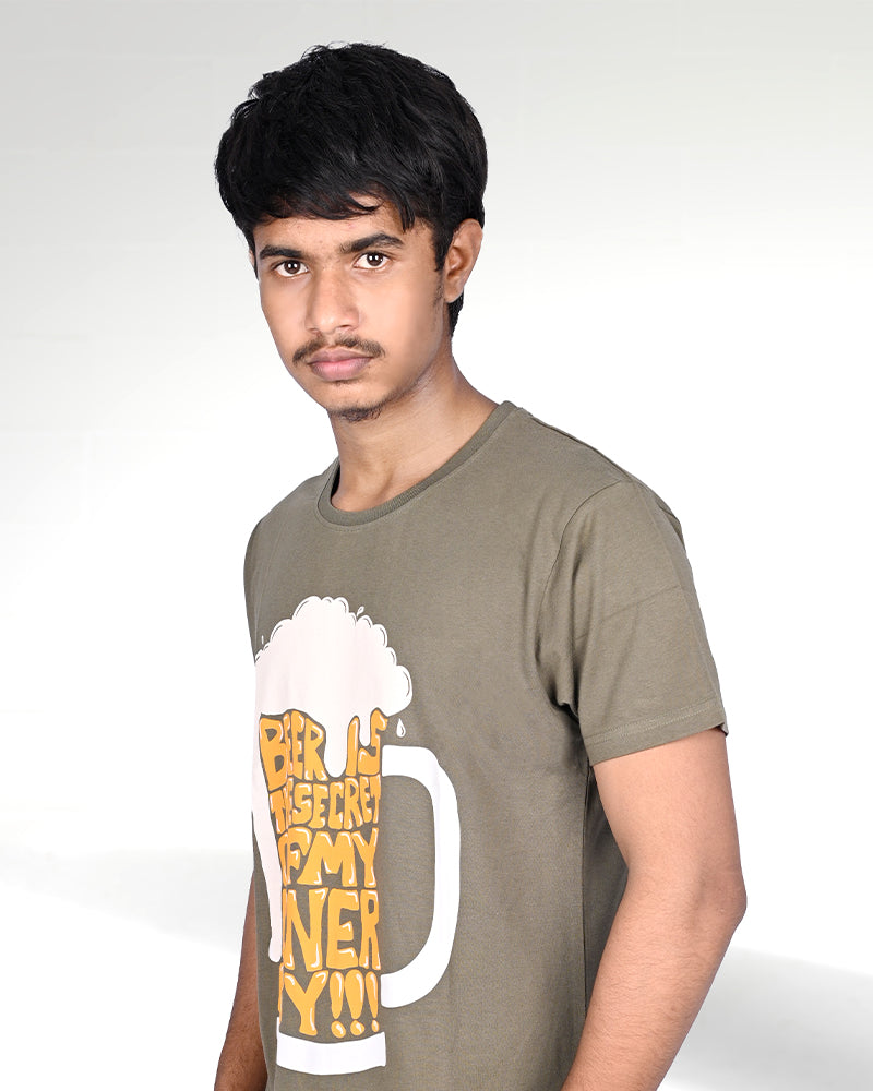 J&JP Men's Beer Printed Tshirt