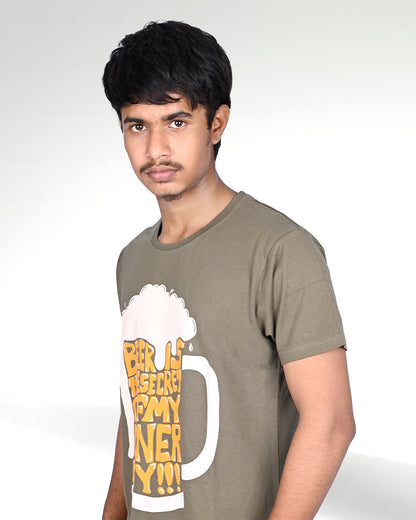 J&JP Men's Beer Printed Tshirt