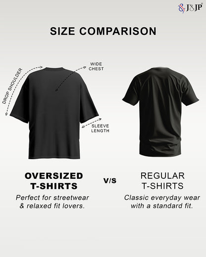 J&JP Men Airavath Tamil Tshirt Oversized - Black