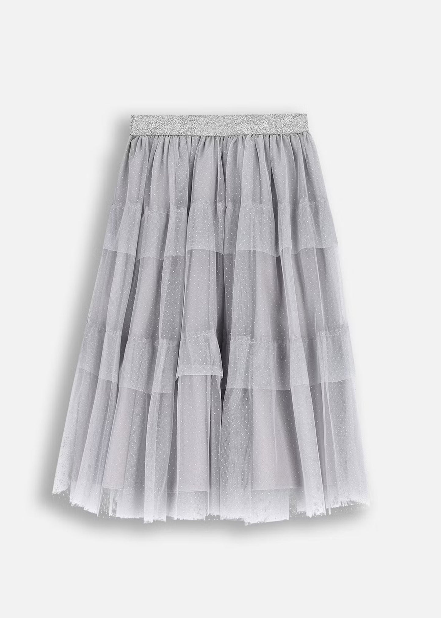 Kid Girls Solid Grey Skirt